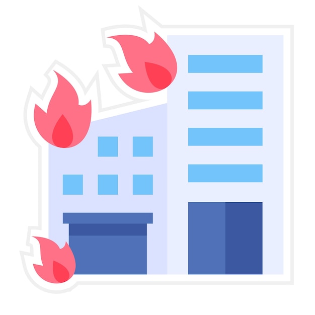Vector building fire icon vector image can be used for firefighter