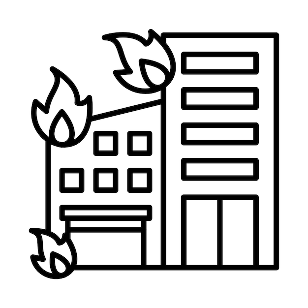 Building Fire Line Illustration