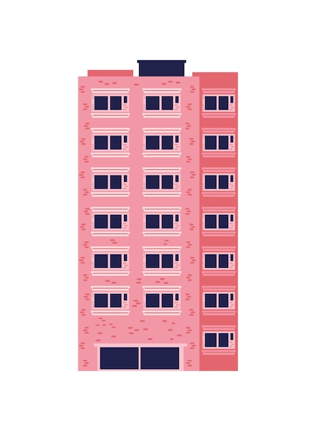 평평한 건물 아이콘  ⁇ 색 배경