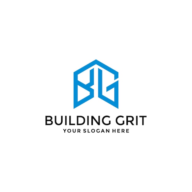 Modello di progettazione del logo della grinta dell'edificio