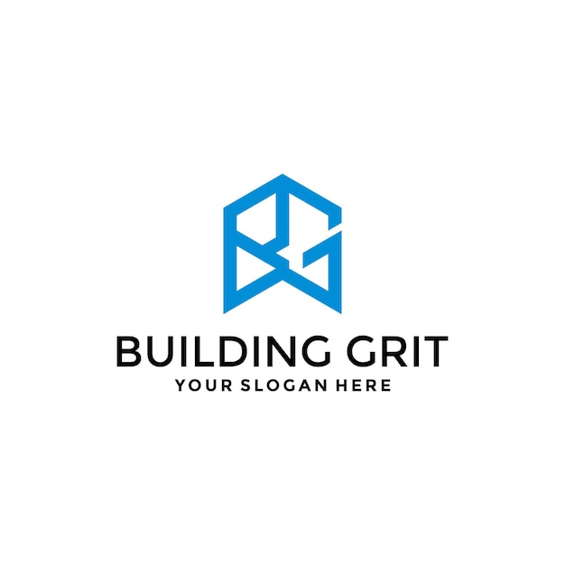 Modello di progettazione del logo della grinta dell'edificio