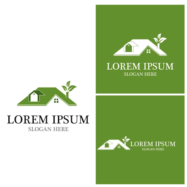 Building home nature logo vector template