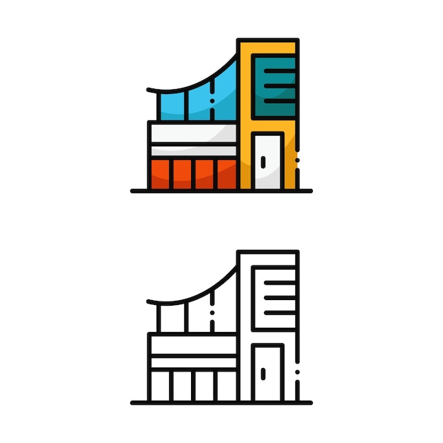 Building icon design in two variation color