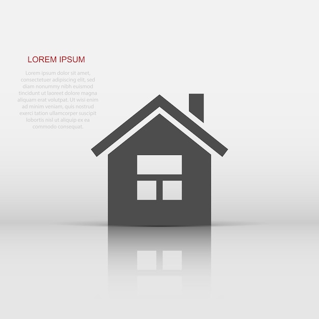 Building icon in flat style Home vector illustration on white isolated background House business concept