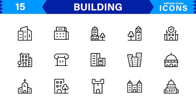 建築 建築 ツール ブループリント 都市 開発 を 代表 する アイコン セット を 簡単 に ダウンロード し て 準備 し て いる ベクトル 形式 で