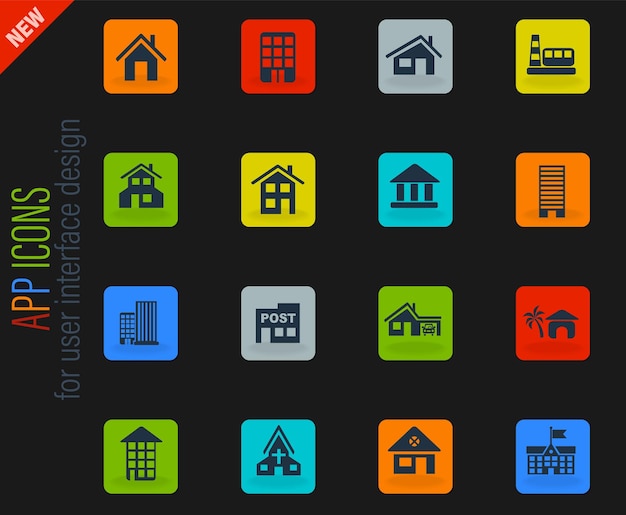 Vector building icon set