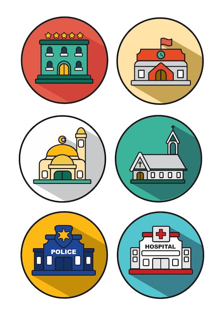 Vector building icons collection