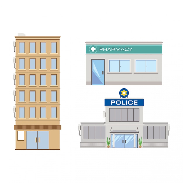 Vector building illustration set