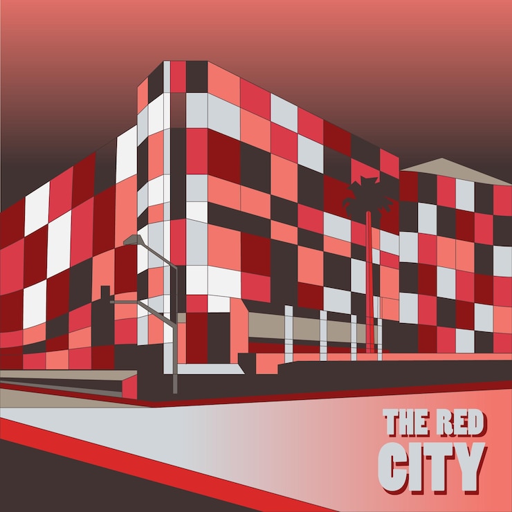 Vector building illustration trendy vector art design