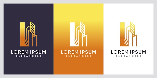 Building and latter I logo design with creative concept