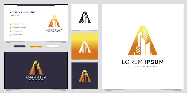 Building and latter A logo design with creative concept