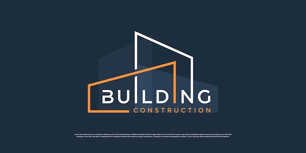 Building logo for construction company printing with modern concept Premium Vector