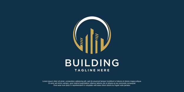 Building logo design for business Premium Vector