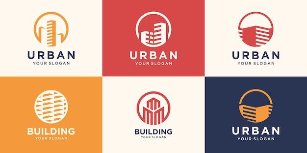 Шаблон дизайна логотипа здания