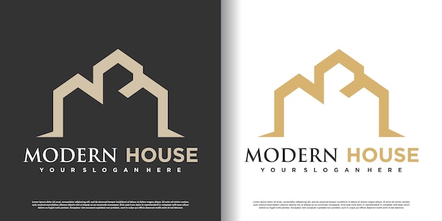 Building logo design with creative unique style premium vector