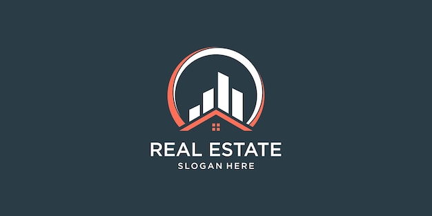 Building logo design with modern idea real estate apartment house