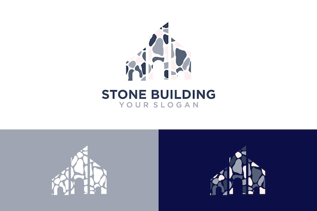 building logo design with stone