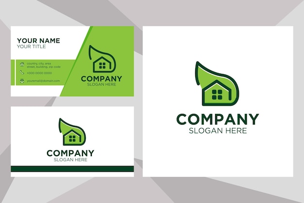 Логотип здания подходит для компании с шаблоном визитной карточки