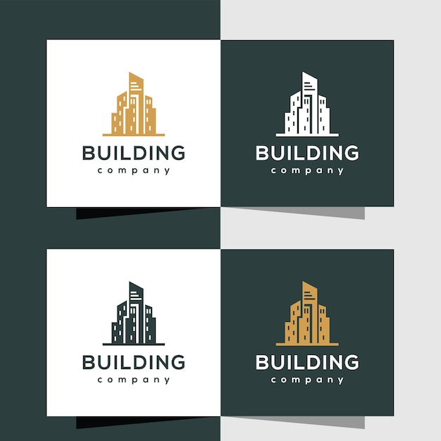 Modello di disegno vettoriale del logo dell'edificio