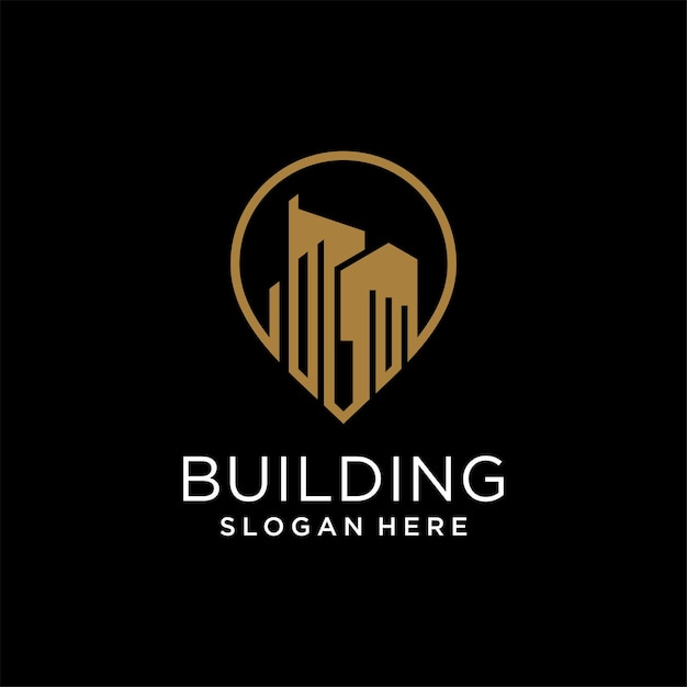 Vector building logo vector with modern kreative and unique style