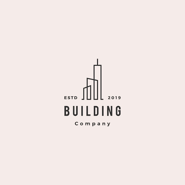 Building logo vintage retro hipster