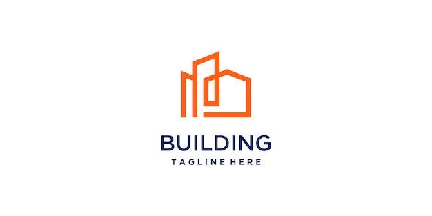 Building logo with creative element concept