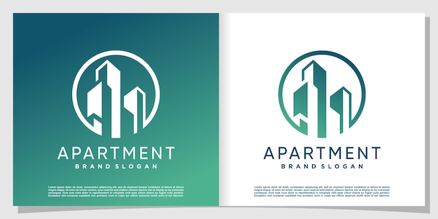 Building logo with creative modern style premium vector