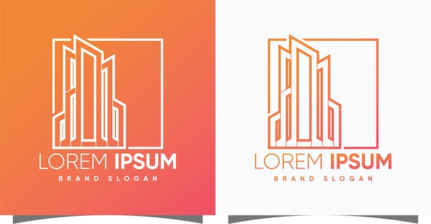 Building logo with home concept and creative modern syle Premium Vector