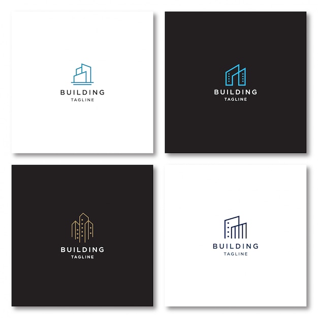 Building logo with line style