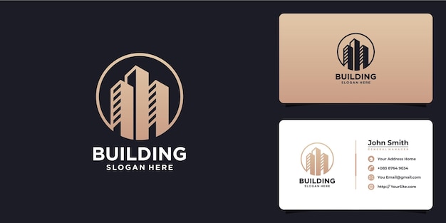 Building luxury logo design with business card template