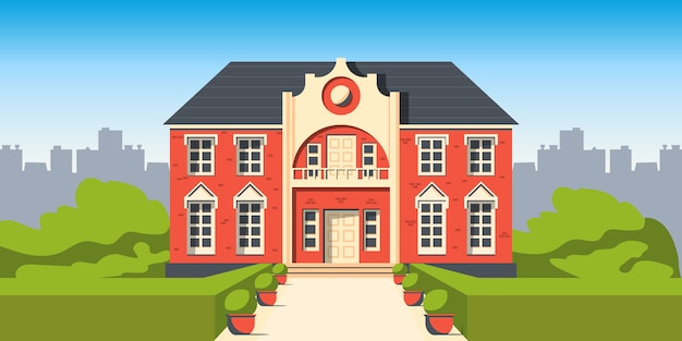 Building mansion house illustration