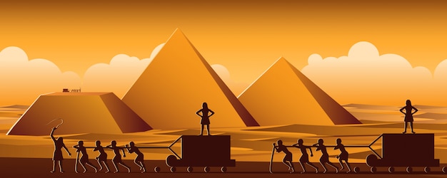 Строительство пирамиды в Египте