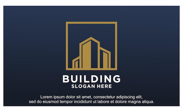 шаблон дизайна логотипа здания недвижимости