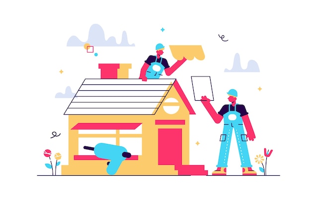 building repair. housetop renovation and roof reconstruction