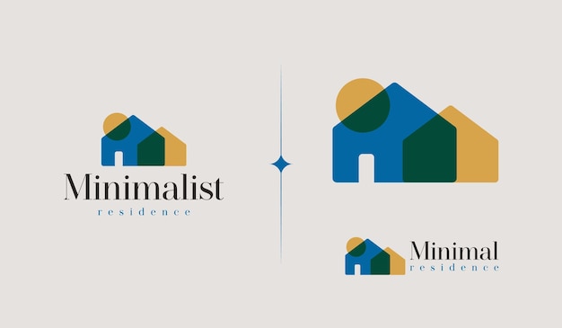 Building residence real estate house logo simbolo premium creativo universale modello di logo dell'icona del segno vettoriale illustrazione vettoriale