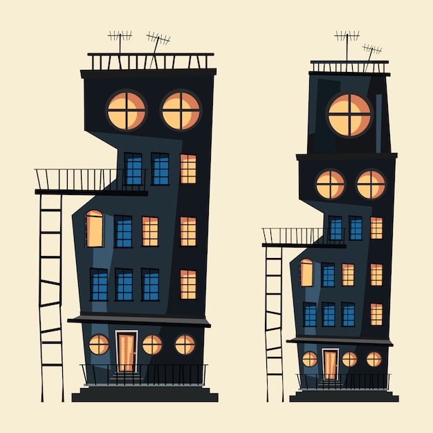 Building set vector illustration