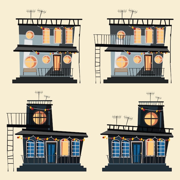 Building set vector illustration 