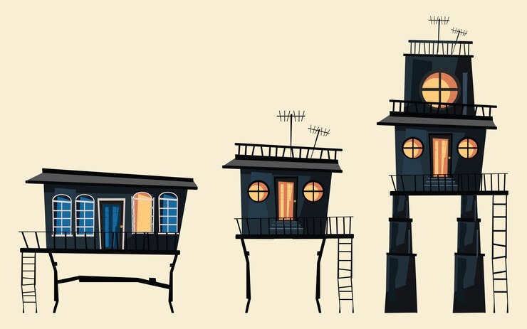 Vector building set vector illustration