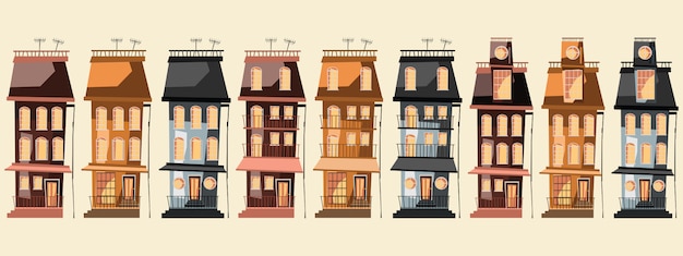 Building set vector illustration