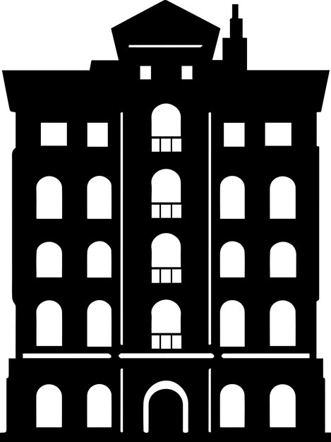 Vettore illustrazione della silhouette vettoriale dell'edificio 11