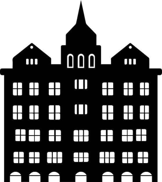 Illustrazione della silhouette vettoriale dell'edificio 9