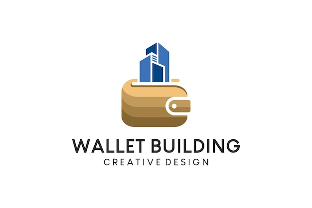 Building wallet icon logo design with creative concept