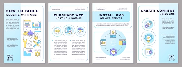 Building website with CMS blue brochure template