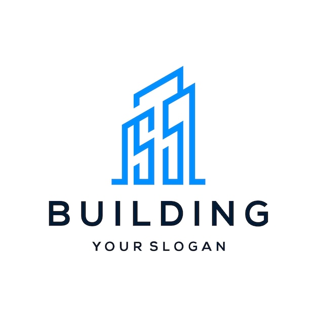 Здание с начальным дизайном логотипа S