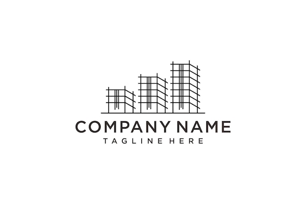 Vector building with structure logo design template