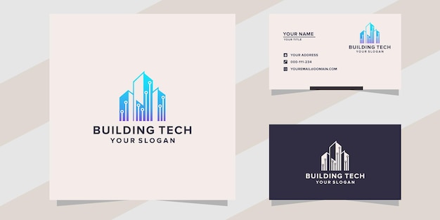 Building with technology logo template