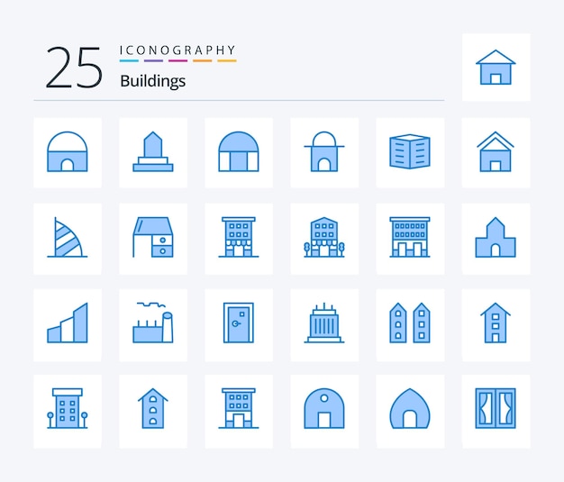 ベクトル アラブ首長国連邦モニュメントドバイオフィスブロックブルジュアルアラブハウスを含む建物25青色アイコンパック
