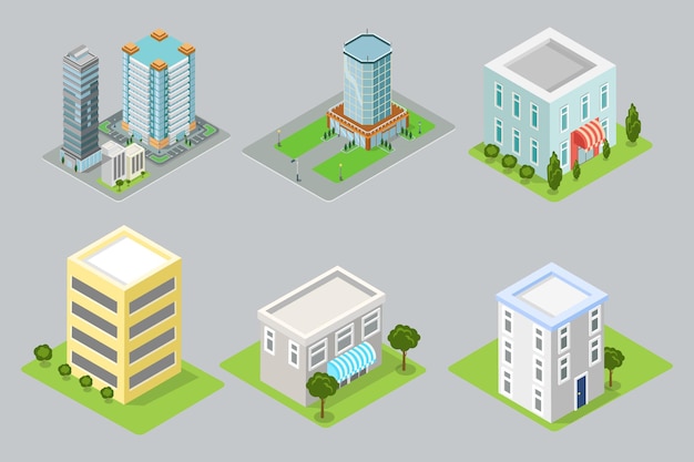 Buildings City houses Illustration