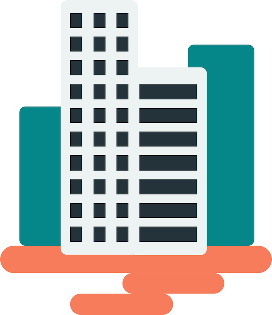 Vector buildings and city illustration in minimal style