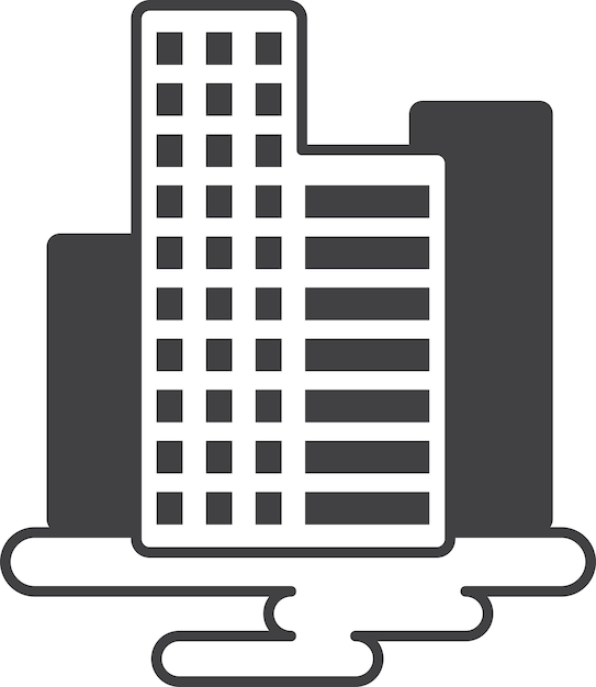 Buildings and city illustration in minimal style